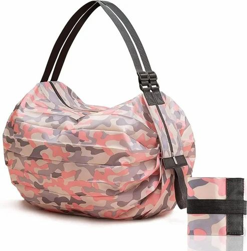 Foldable Camouflage Travel Tote Bag – Lightweight & Spacious Shopping Shoulder Bag