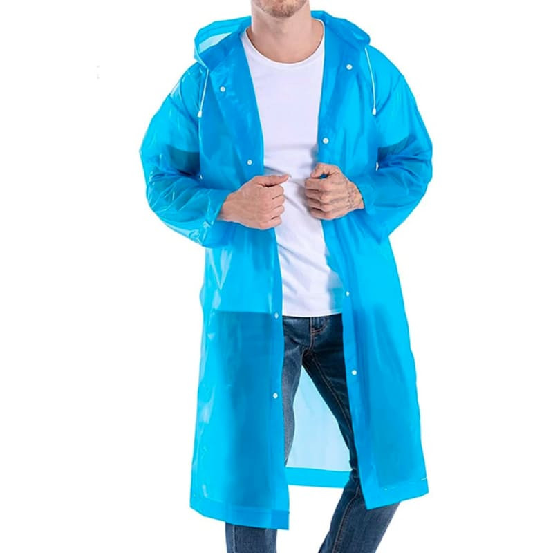 Unisex Waterproof Transparent Raincoat Poncho with Hood | Travel-Friendly Rain Cover (Free Size)
