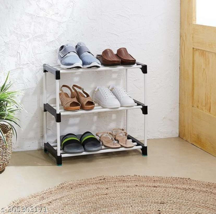 3-Tier Shoe Rack for Home – Strong Plastic Storage Organizer | Tool-Free Assembly | Space-Saving Design
